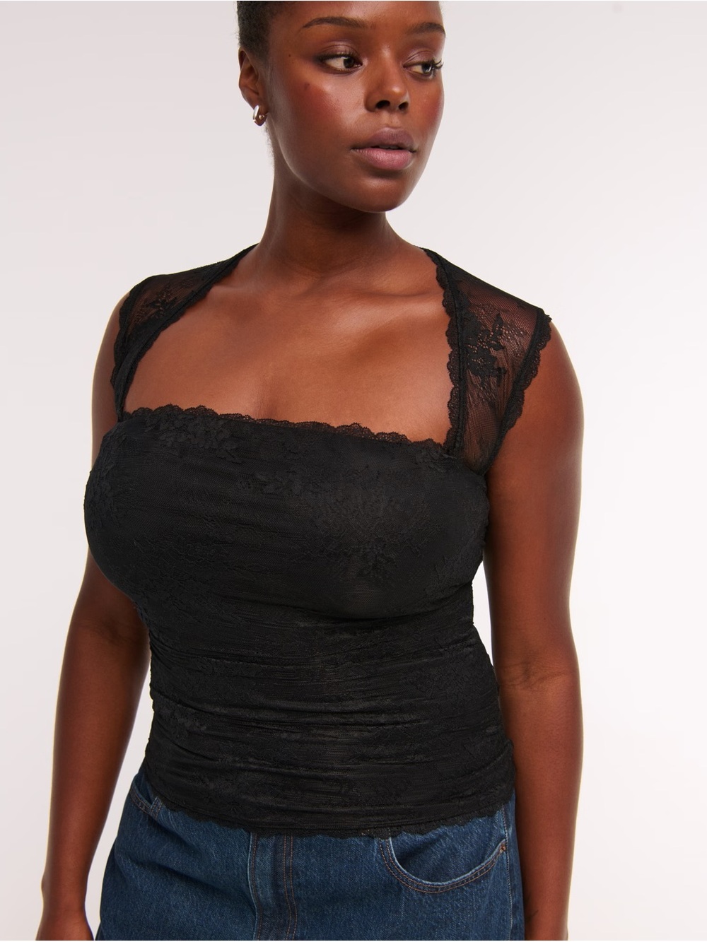 Abercrombie & Fitch Brown Lace Ava Top